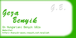 geza benyik business card
