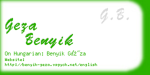 geza benyik business card